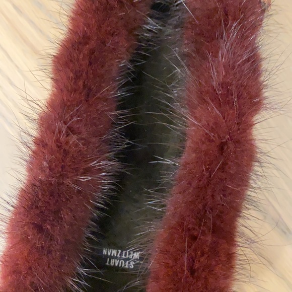 Stuart Weitzman fur lined Suede embellished slipper shoe 10 - Picture 6 of 10